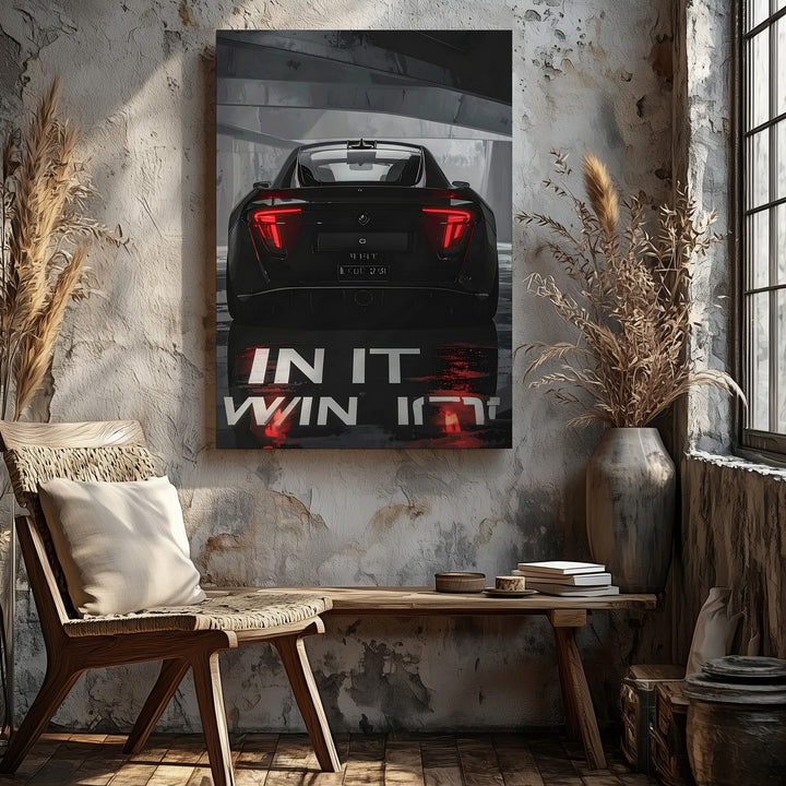 “In It To Win It” Hypercar Canvas – Rear-View Cinematic Automotive Wall Art - Gifitto