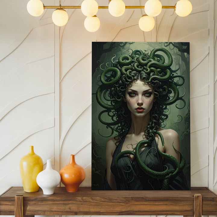 Gothic Enchantress Medusa Canvas – Ethereal Fantasy Portrait - Gifitto