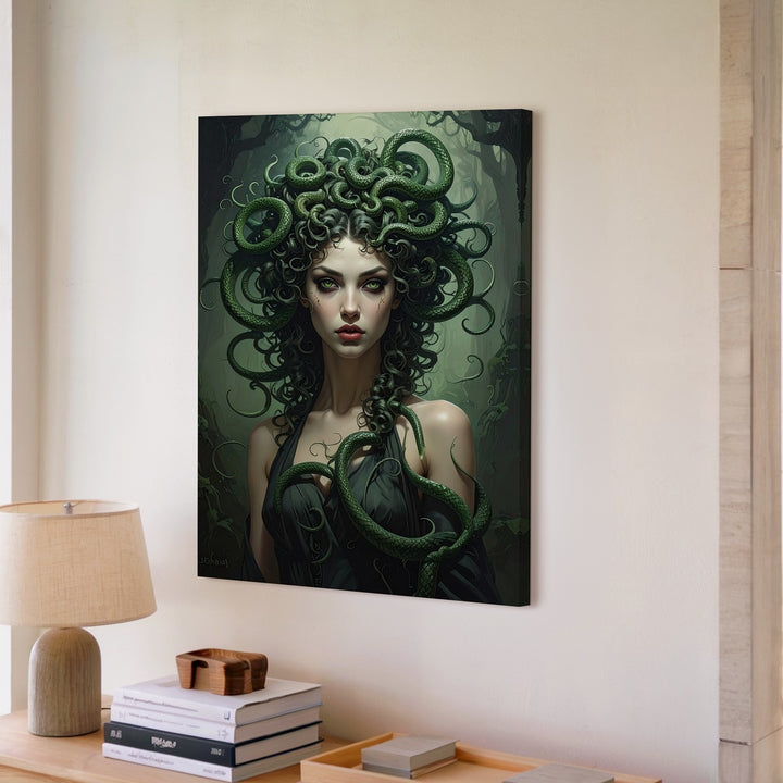 Gothic Enchantress Medusa Canvas – Ethereal Fantasy Portrait - Gifitto