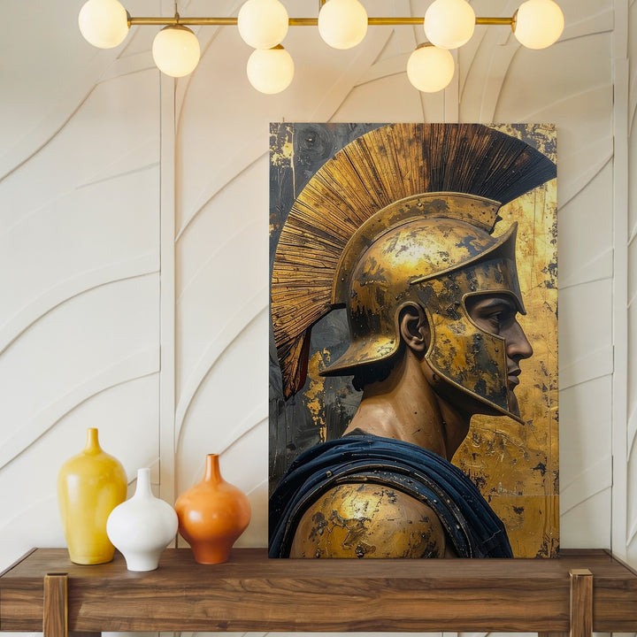 Modern Hoplite Warrior Canvas – Stylized Greek Valor Art - Gifitto