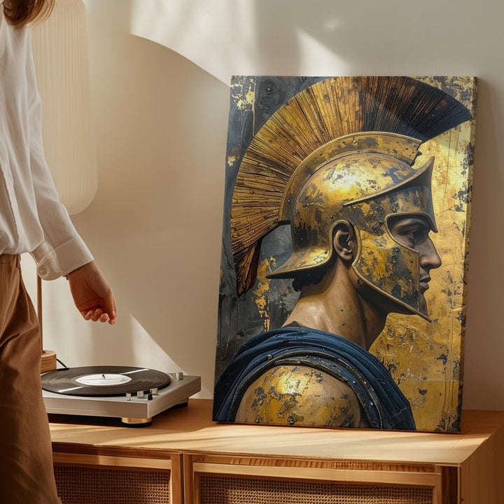 Modern Hoplite Warrior Canvas – Stylized Greek Valor Art - Gifitto