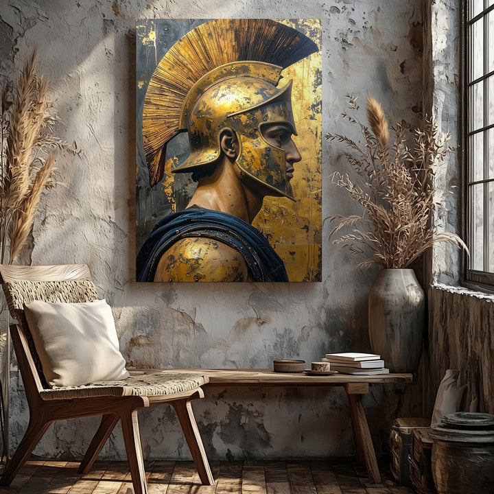 Modern Hoplite Warrior Canvas – Stylized Greek Valor Art - Gifitto