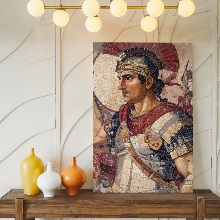 Alexander the Great Mosaic Canvas – Roman Battle Scene Wall Art - Gifitto
