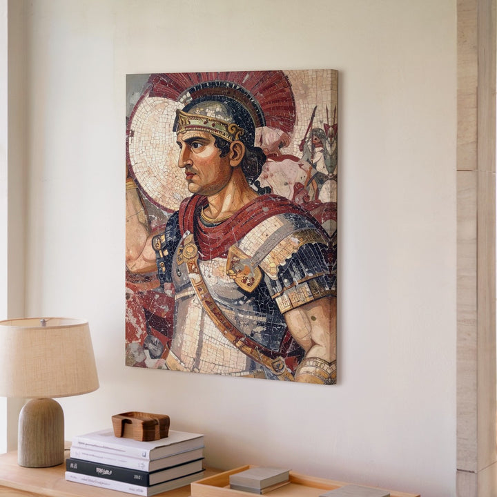 Alexander the Great Mosaic Canvas – Roman Battle Scene Wall Art - Gifitto