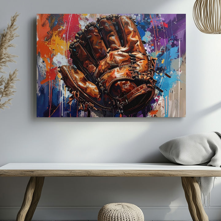 Vintage Baseball Glove Canvas – Street Art Sports Wall Decor - Gifitto
