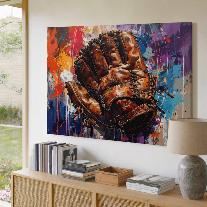 Vintage Baseball Glove Canvas – Street Art Sports Wall Decor - Gifitto