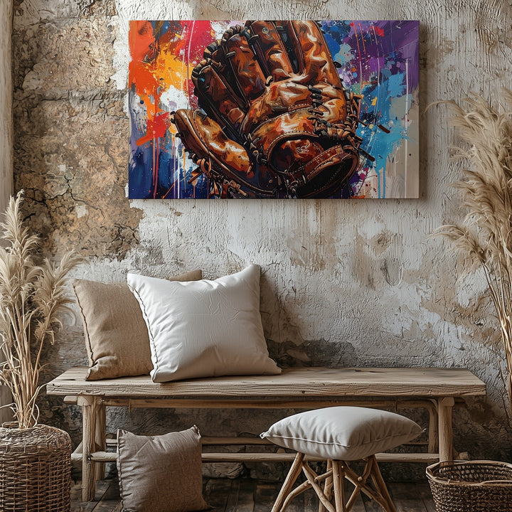Vintage Baseball Glove Canvas – Street Art Sports Wall Decor - Gifitto