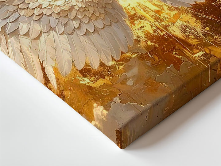 Celestial Angel Wings Canvas – Golden Divine Wall Art - Gifitto