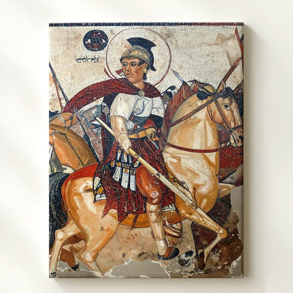 Ancient Battle Mosaic Canvas – Dramatic Classical War Scene - Gifitto