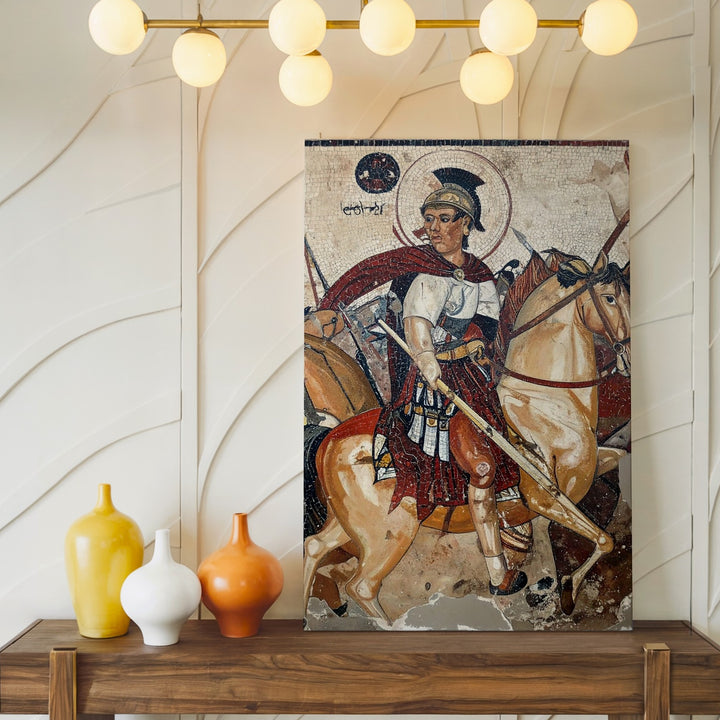 Ancient Battle Mosaic Canvas – Dramatic Classical War Scene - Gifitto