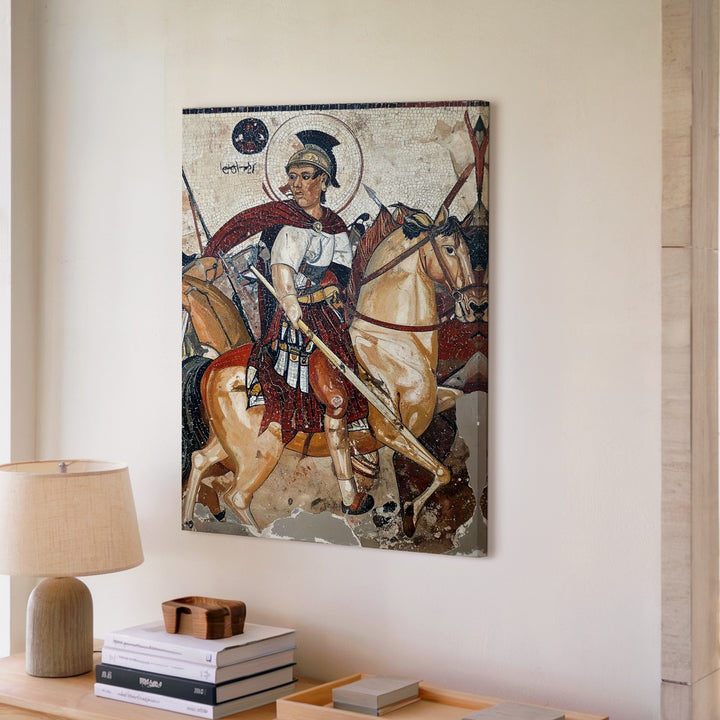 Ancient Battle Mosaic Canvas – Dramatic Classical War Scene - Gifitto