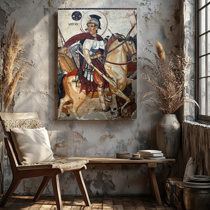 Ancient Battle Mosaic Canvas – Dramatic Classical War Scene - Gifitto