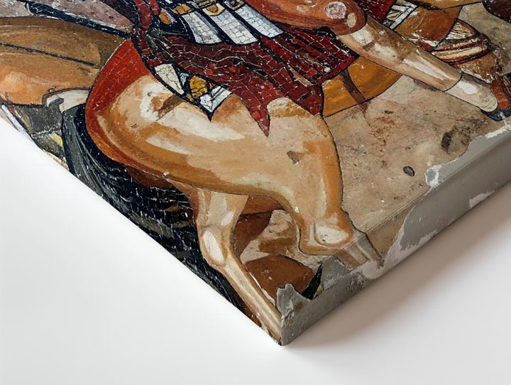 Ancient Battle Mosaic Canvas – Dramatic Classical War Scene - Gifitto