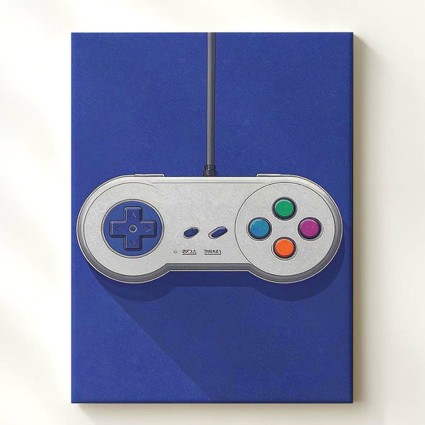 Retro Video Game Controller Canvas – 1990s Gaming Nostalgia Art - Gifitto