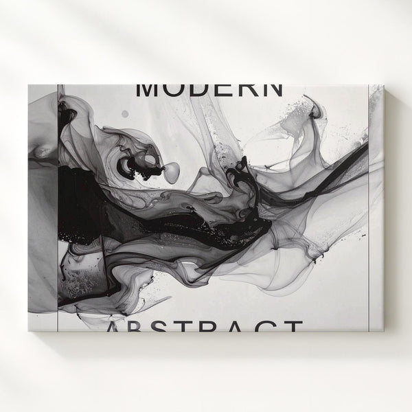 Modern Abstract Canvas – Bold Brushstroke Art with Fluid Ink Textures - Gifitto