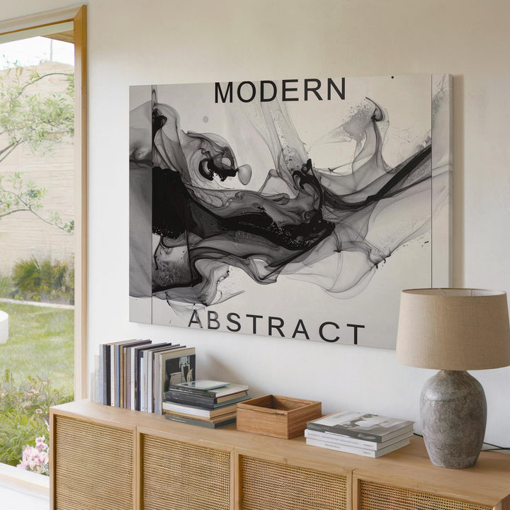 Modern Abstract Canvas – Bold Brushstroke Art with Fluid Ink Textures - Gifitto