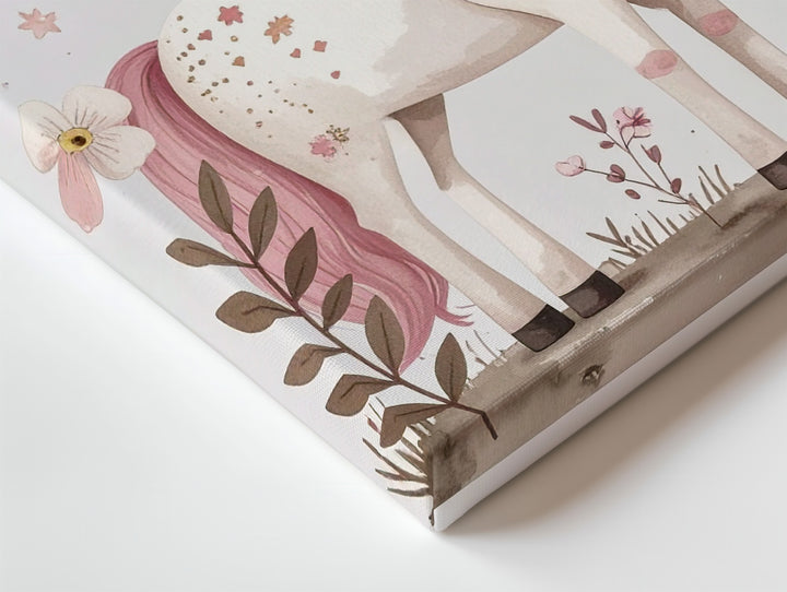 Magical Unicorn Canvas – Whimsical Pink-Maned Fantasy Art for Kids - Gifitto