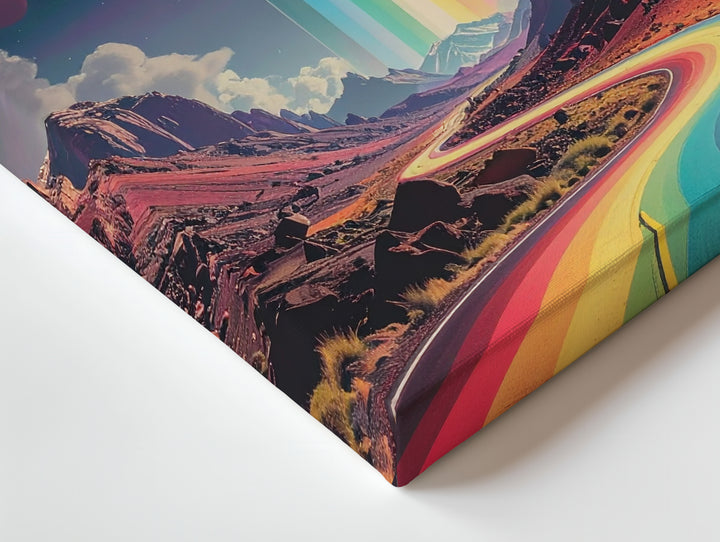 Alien Roadway Canvas – Vibrant Futuristic Road Through Cosmic Landscape - Gifitto