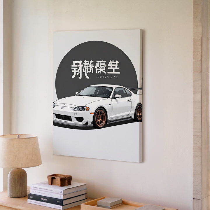 Minimalist Toyota Supra Mk4 Canvas – Japanese Tuner Culture Wall Art - Gifitto