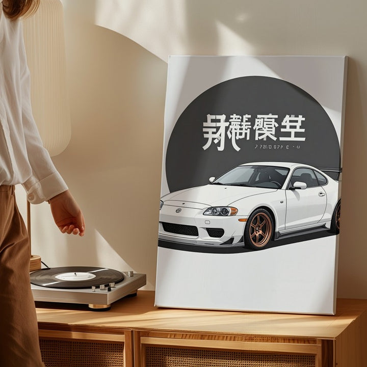 Minimalist Toyota Supra Mk4 Canvas – Japanese Tuner Culture Wall Art - Gifitto