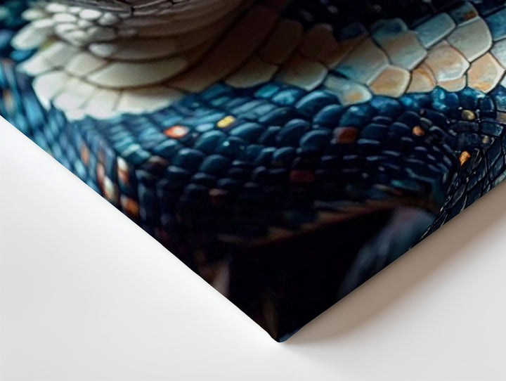 Regal Serpent Canvas – Crowned Snake with Iridescent Scales and Mythical Aura - Gifitto