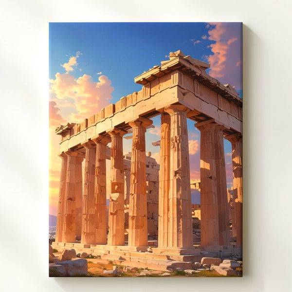Golden Hour Parthenon Canvas – Iconic Athens Temple Photography - Gifitto