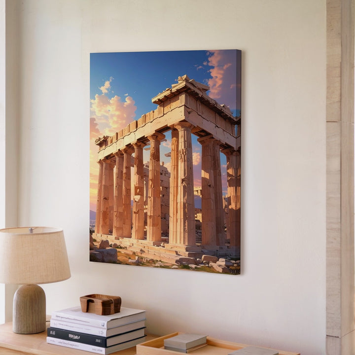 Golden Hour Parthenon Canvas – Iconic Athens Temple Photography - Gifitto