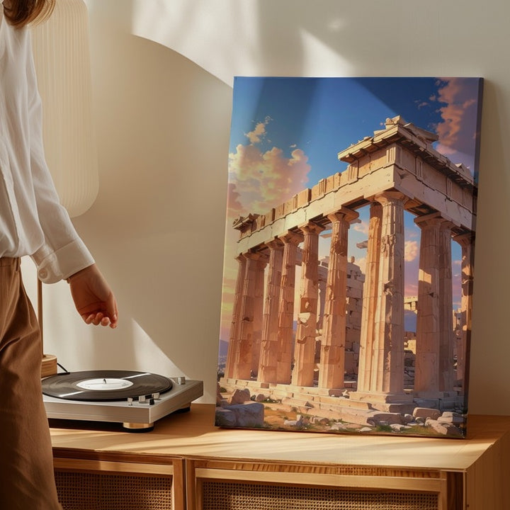 Golden Hour Parthenon Canvas – Iconic Athens Temple Photography - Gifitto