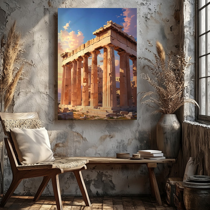 Golden Hour Parthenon Canvas – Iconic Athens Temple Photography - Gifitto