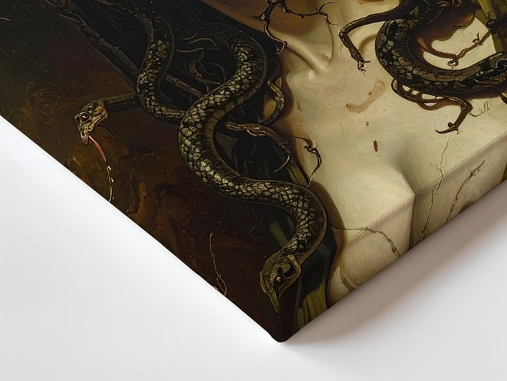 Dark Renaissance Medusa Canvas – Moody Mythological Portrait - Gifitto