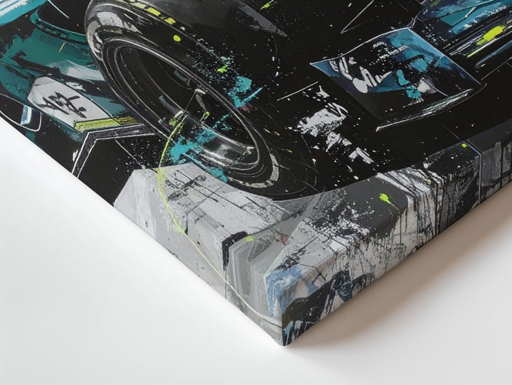Mercedes-AMG Petronas F1 Canvas – Lewis Hamilton Neon Street Art Wall Decor - Gifitto