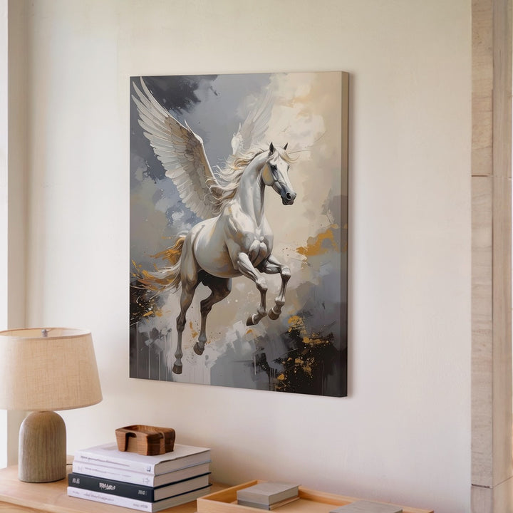 Majestic Pegasus Canvas – Mythical Winged Horse Digital Art - Gifitto