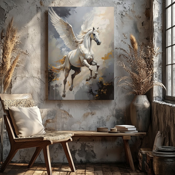 Majestic Pegasus Canvas – Mythical Winged Horse Digital Art - Gifitto