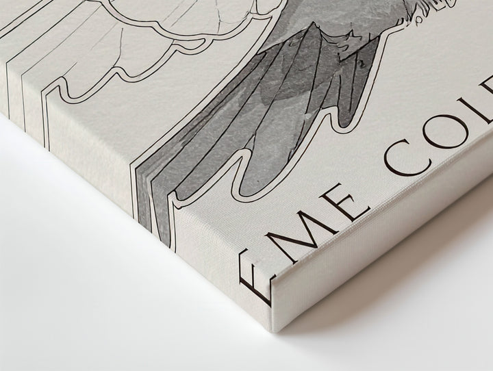 Bohème Dove Canvas – Minimalist Line Art of a Dove in Mid-Flight - Gifitto