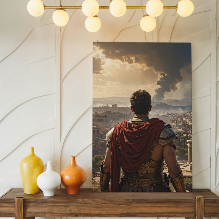 Roman Soldier Overlook Canvas – Epic Ancient Cityscape Wall Art - Gifitto