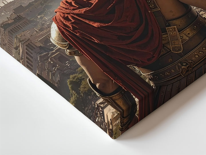 Roman Soldier Overlook Canvas – Epic Ancient Cityscape Wall Art - Gifitto