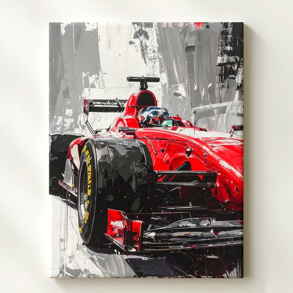 Ferrari F1 Front View Canvas – Expressive Red Formula 1 Racing Art - Gifitto