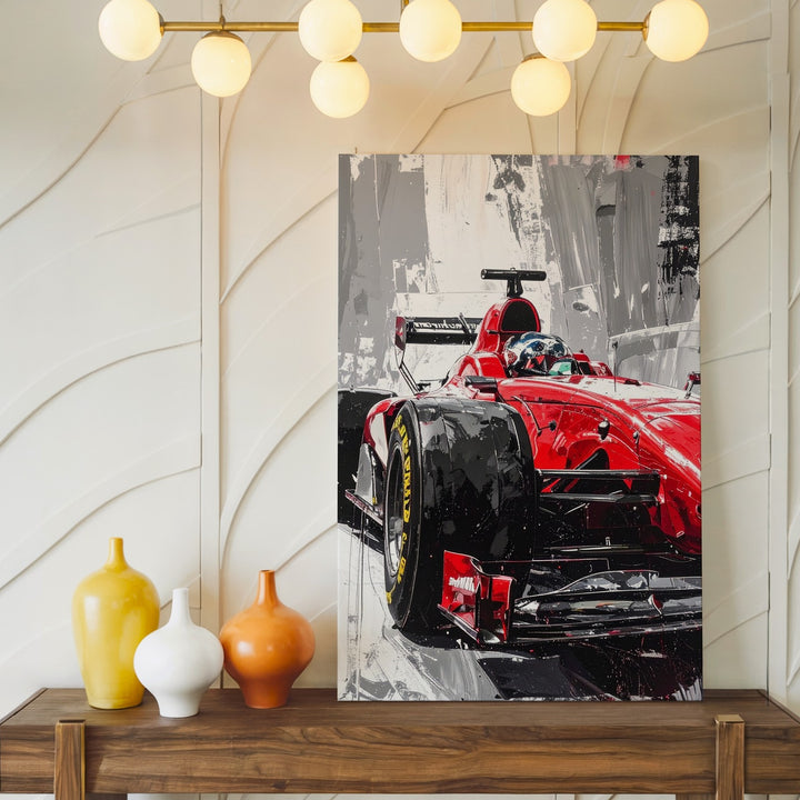 Ferrari F1 Front View Canvas – Expressive Red Formula 1 Racing Art - Gifitto
