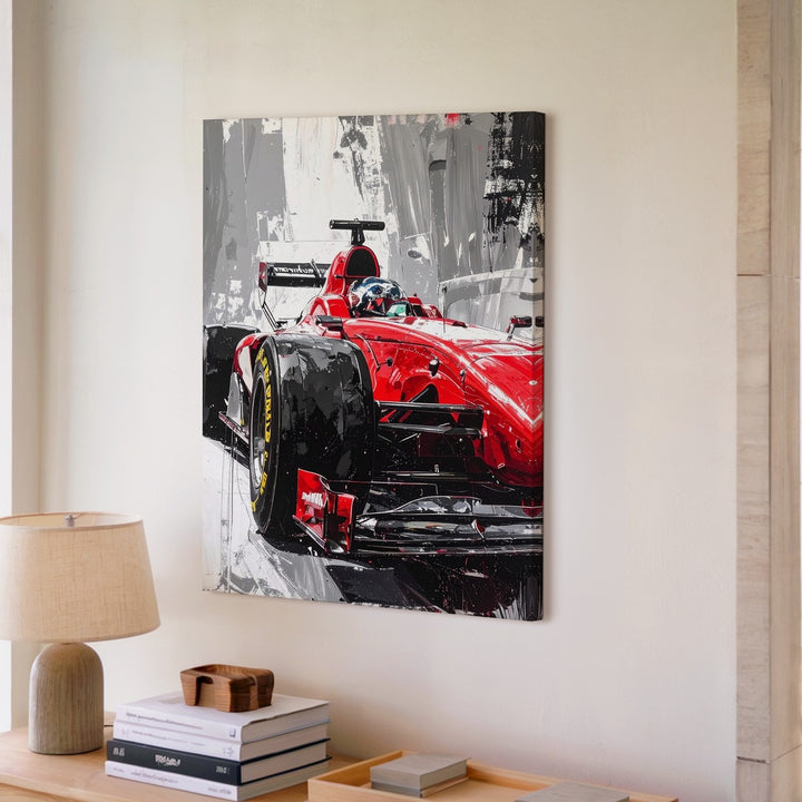 Ferrari F1 Front View Canvas – Expressive Red Formula 1 Racing Art - Gifitto