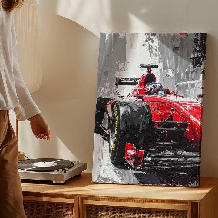 Ferrari F1 Front View Canvas – Expressive Red Formula 1 Racing Art - Gifitto
