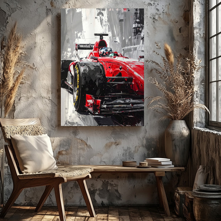 Ferrari F1 Front View Canvas – Expressive Red Formula 1 Racing Art - Gifitto