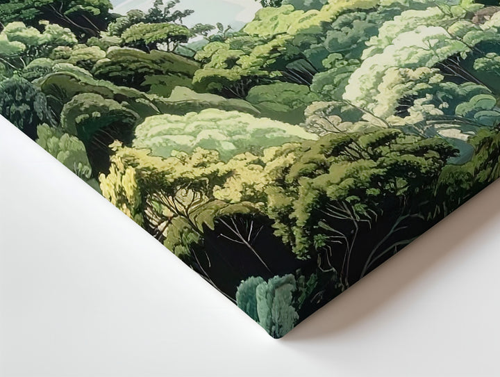 Endless Forest Canopy Canvas – Stylized Aerial Nature Wall Art - Gifitto