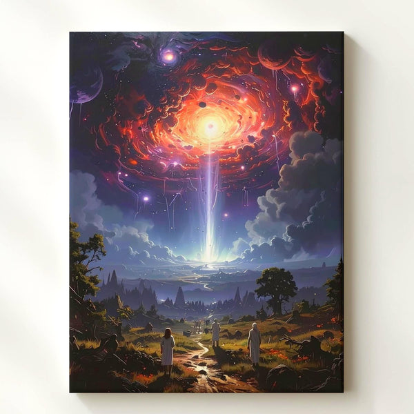 Cosmic Mysticism Canvas – Swirling Galaxies and Celestial Phenomena - Gifitto