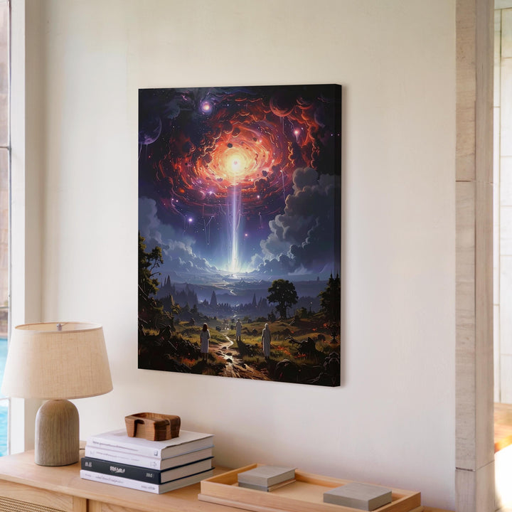 Cosmic Mysticism Canvas – Swirling Galaxies and Celestial Phenomena - Gifitto