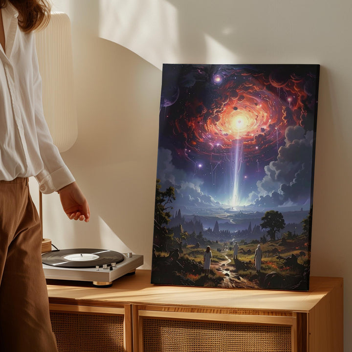 Cosmic Mysticism Canvas – Swirling Galaxies and Celestial Phenomena - Gifitto