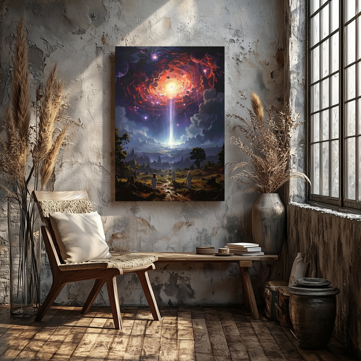 Cosmic Mysticism Canvas – Swirling Galaxies and Celestial Phenomena - Gifitto