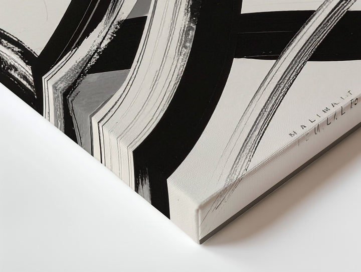 Abstract Brushstroke Canvas – Gestural Black & White Minimalist Art - Gifitto