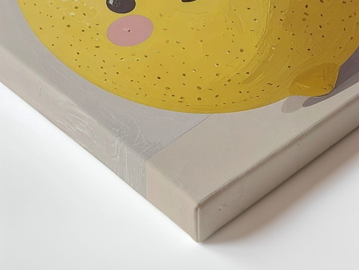 Cheerful Lemon Character Canvas – Playful Kitchen & Nursery Wall Art - Gifitto