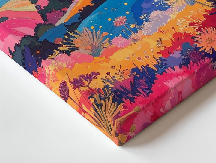 Dreamscape Flora Canvas – Abstract Colorful Landscape with Flowing Nature Forms - Gifitto
