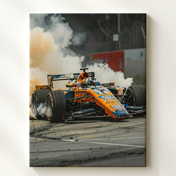 McLaren F1 Papaya Orange Canvas – High-Speed Racing Motion Wall Art - Gifitto